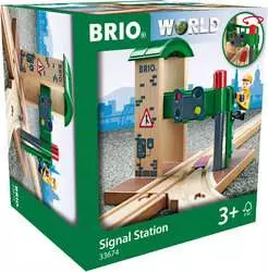 BRIO® WORLD Plaque tournante mécanique pour circuit de train bois 33361