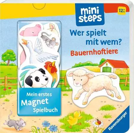 ministeps: Mein erstes Magnetbuch: Wer spielt mit wem? Bauernhoftiere 1 Produktbild
