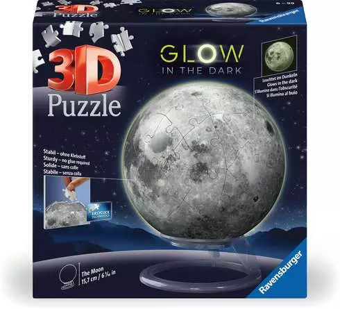 3D Puzzle Ball Glow in the Dark Moon - 72 Pieces