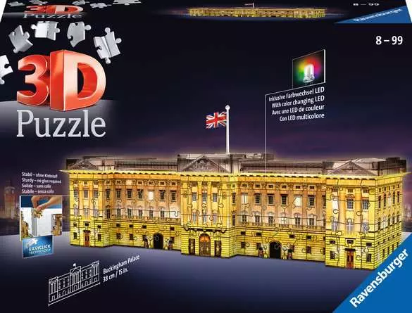 3D Puzzle Building Buckingham Palace Light Up - 216 Pieces