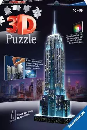 3D Puzzle Building Empire State Building Light Up - 216 Pieces