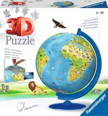 3D Puzzle Children's World Map - 180 Pieces