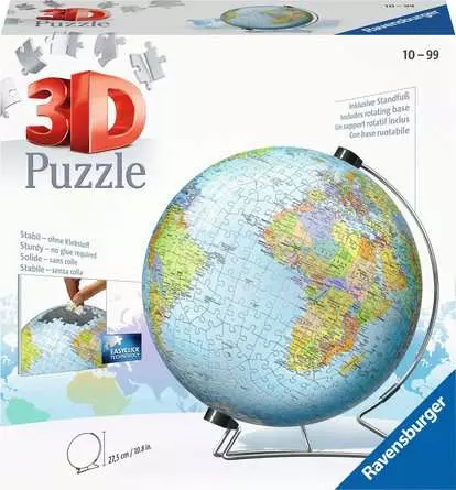 3D Puzzle The World on V-Stand - 540 Pieces