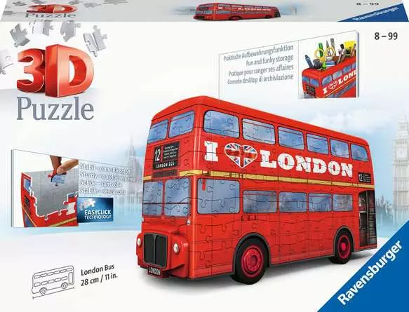 3D Puzzle Vehicle London Bus - 216 Pieces