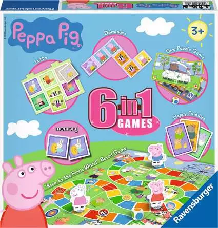 Children Game Peppa Pig 6 in 1 Games Box - Game for kids 3 years up