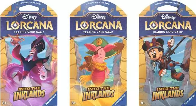 Disney Lorcana TCG Into the Inklands Set 3 - 3 x Assorted Sleeved Boosters