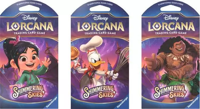 Disney Lorcana TCG Shimmering Skies Set 5 - 3 x Assorted Sleeved Boosters