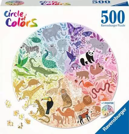 Jigsaw Puzzle Animals Circular - 500 Pieces Puzzle