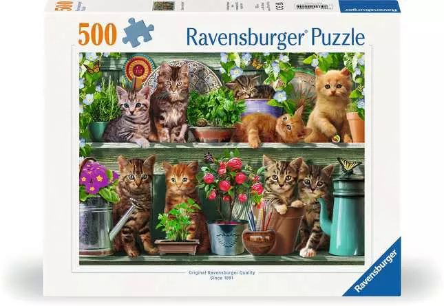 Jigsaw Puzzle Cats on the Shelf - 500 Pieces Puzzle