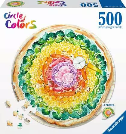 Jigsaw Puzzle Circle of Colours - Pizza - 500 Pieces Puzzle