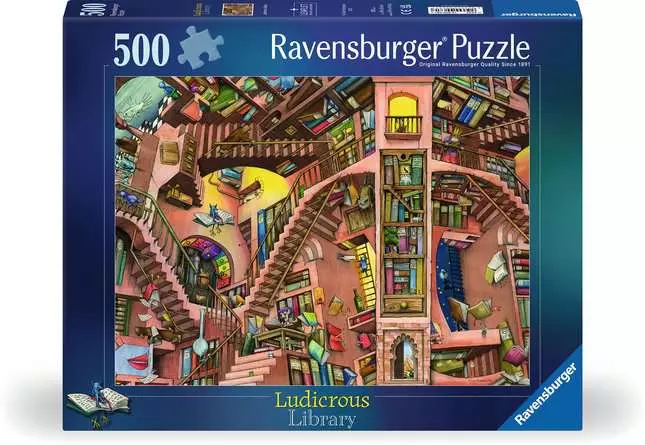 Jigsaw Puzzle Colin Thompson - Ludicrous Library - 500 Pieces Puzzle