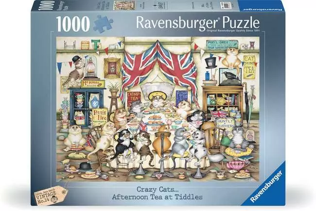 Jigsaw Puzzle Crazy Cats, Afternoon at Tiddles - 1000 Pieces Puzzle