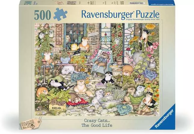 Jigsaw Puzzle Crazy Cats The Good Life - 500 Pieces Puzzle