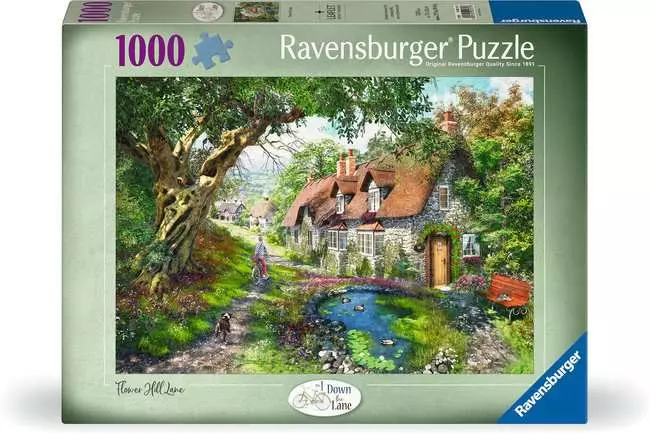 Jigsaw Puzzle Down the Lane No.1, Flower Hill Lane - 1000 Pieces Puzzle