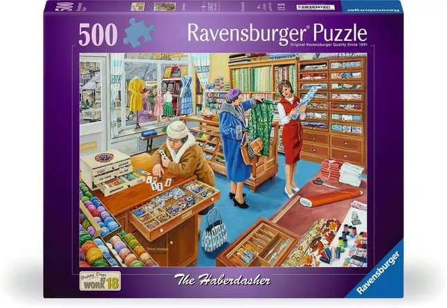 Jigsaw Puzzle Happy Days at Work, The Haberdasher - 500 Pieces Puzzle