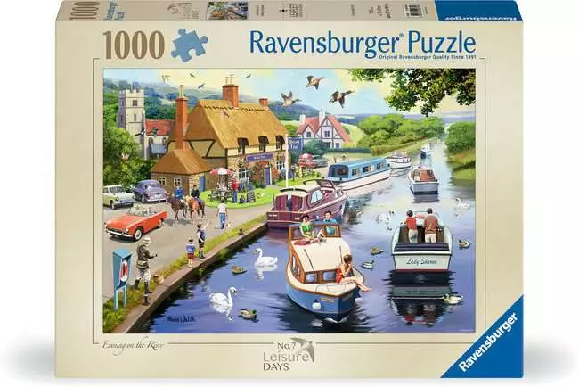 Jigsaw Puzzle Leisure Days No.7, Evening on the River - 1000 Pieces Puzzle