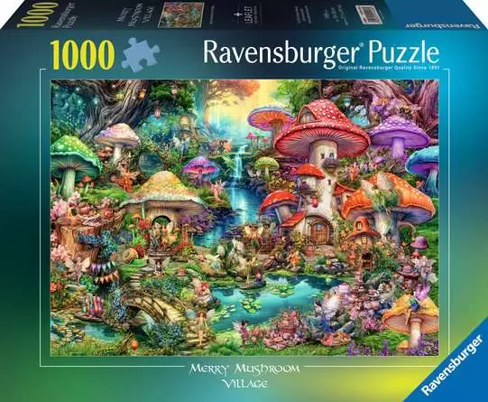 Jigsaw Puzzle Merry Mushroom Village - 1000 Pieces Puzzle