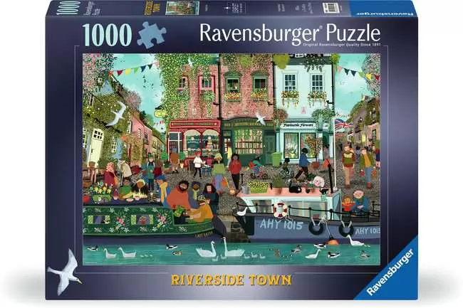 Jigsaw Puzzle Riverside Town - 1000 Pieces Puzzle