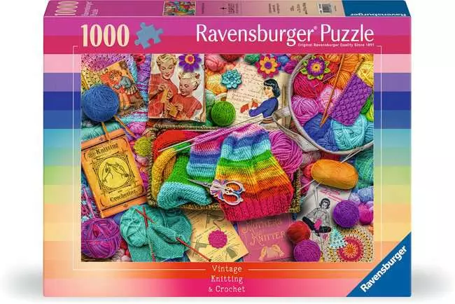 Jigsaw Puzzle Vintage Knitting & Crochet - 1000 Pieces Puzzle