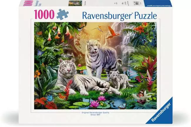 Jigsaw Puzzle White Tiger Family - 1000 Pieces Puzzle