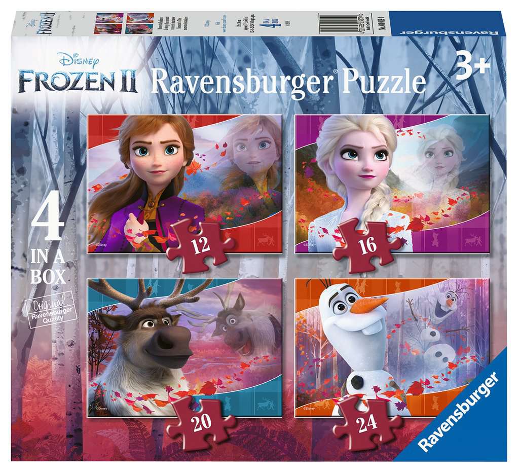 Ravensburger Disney Frozen 2, 4 in a Box (12, 16, 20, 24 piece) Jigsaw Puzzles