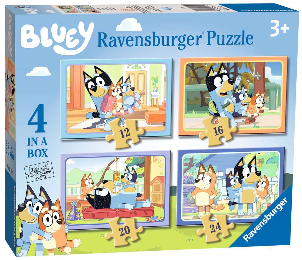 Ravensburger Bluey 4 in a Box (12, 16, 20, 24 piece) Jigsaw Puzzles