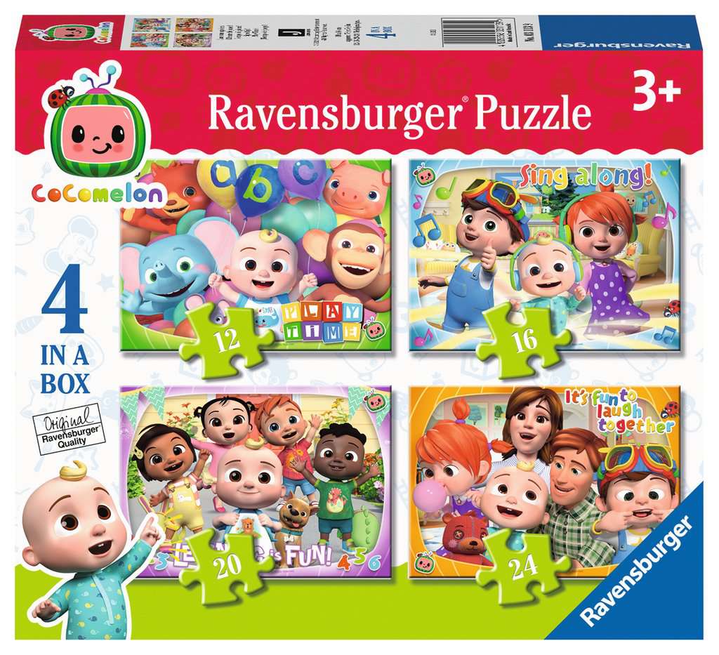 Ravensburger Cocomelon 4 in a Box (12, 16, 20, 24 piece) Jigsaw Puzzles