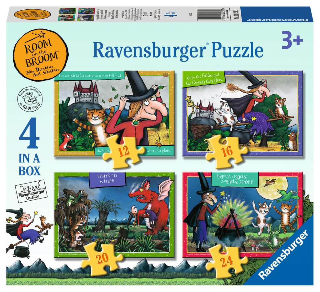Ravensburger Room on the Broom 4 in a Box (12, 16, 20, 24 piece) Jigsaw Puzzles