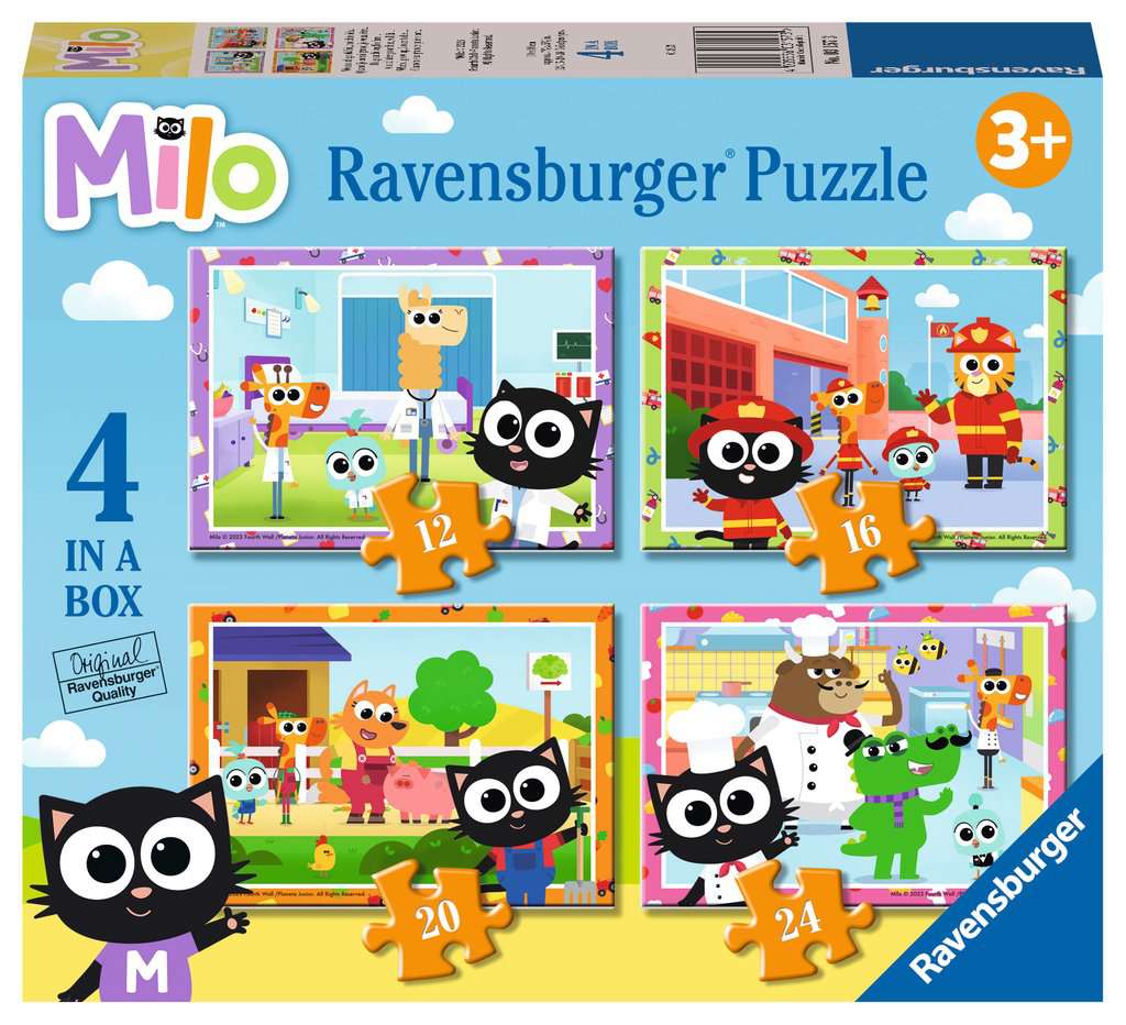 Ravensburger Milo 4 in a Box (12, 16, 20, 24 piece) Jigsaw Puzzles