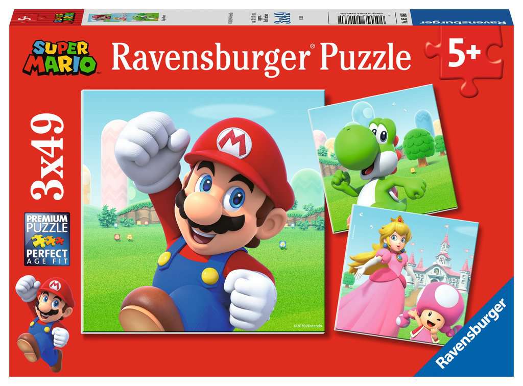 Ravensburger Super Mario 3x 49 piece Jigsaw Puzzles