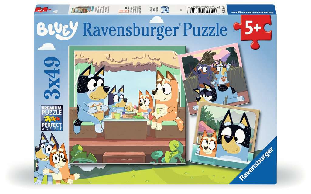Ravensburger Bluey's Adventures! 3x 49 piece Jigsaw Puzzles