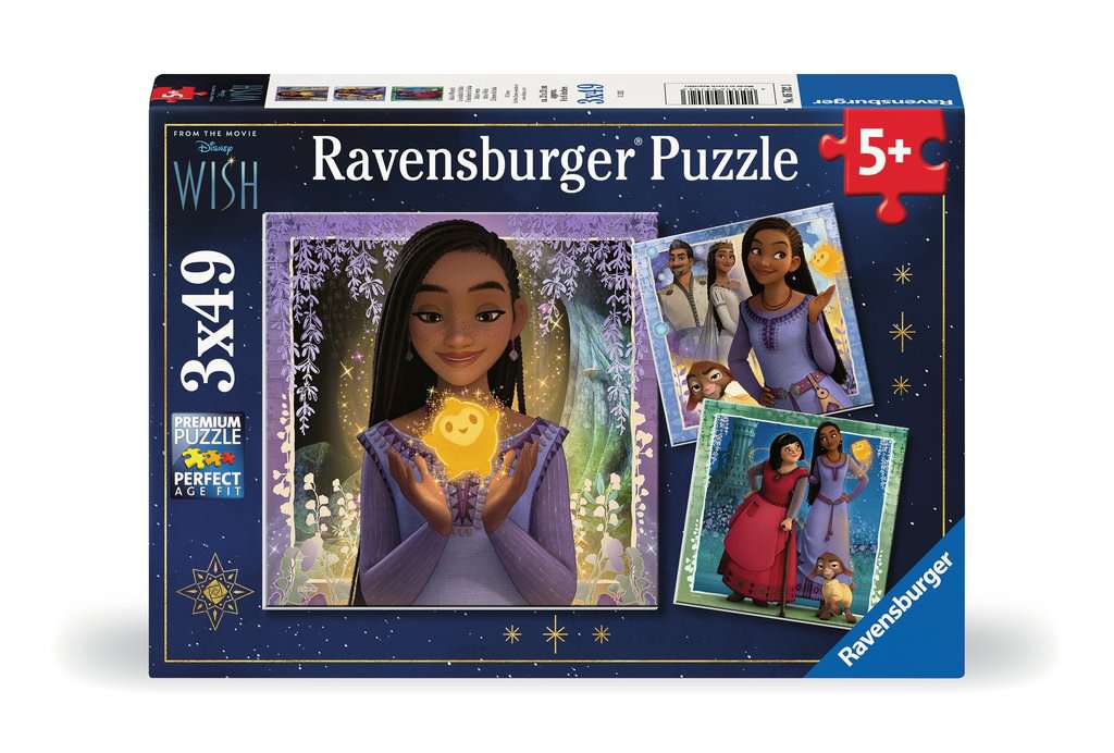 Children's puzzle 3x49 pieces - Disney Wish - Asha's Wish