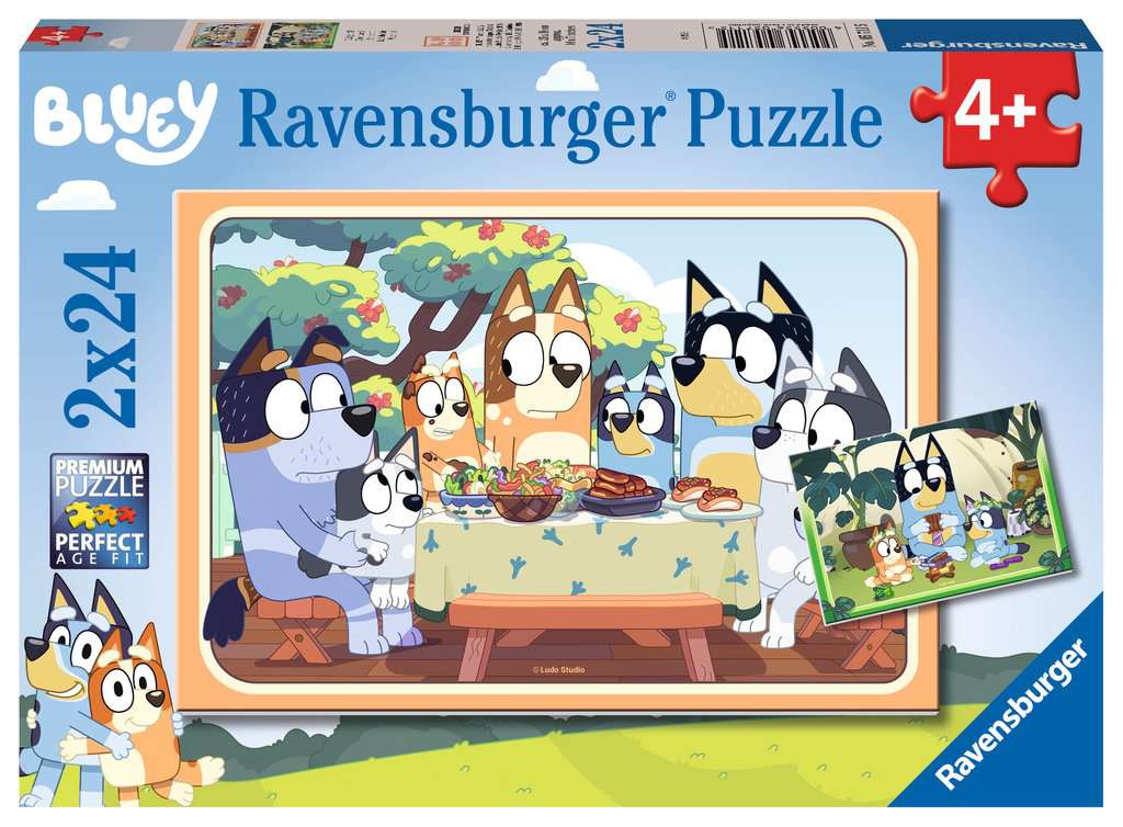 Ravensburger Bluey 2 x 24 Piece Jigsaw Puzzle Set Featuring Beloved Family Momen - Image 2