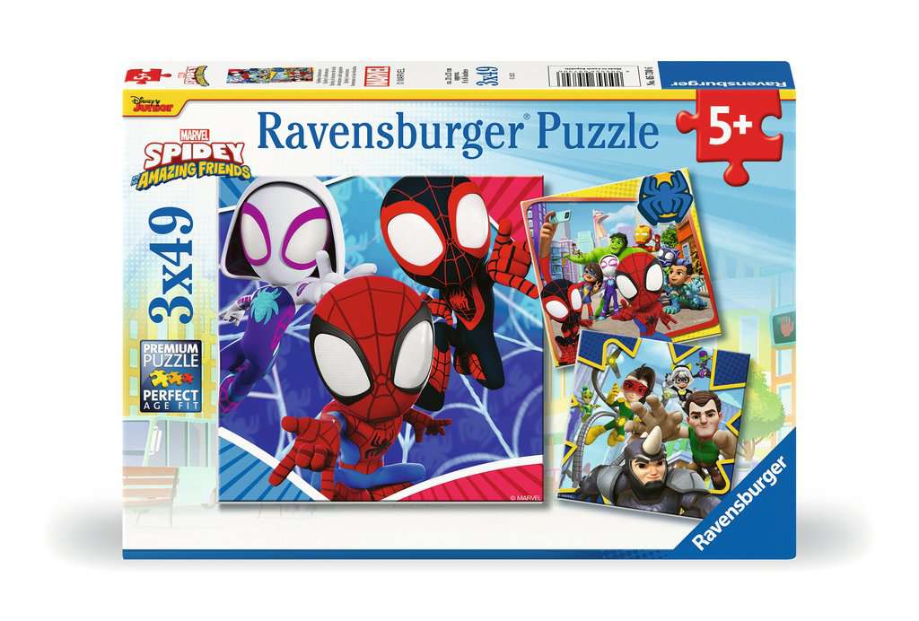 Ravensburger Black/Green Spidey And His Amazing Friends 3 X 49 Piece Puzzles - Image 4