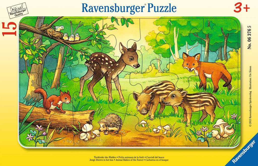 Children's puzzle 15 pieces - Animal Babies of the Forest