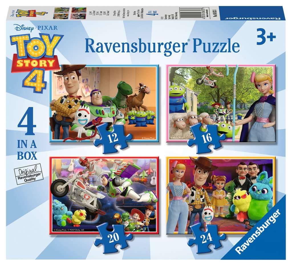 Ravensburger Disney Pixar Toy Story 4, 4 in a Box (12, 16, 20, 24 piece) Jigsaw Puzzles