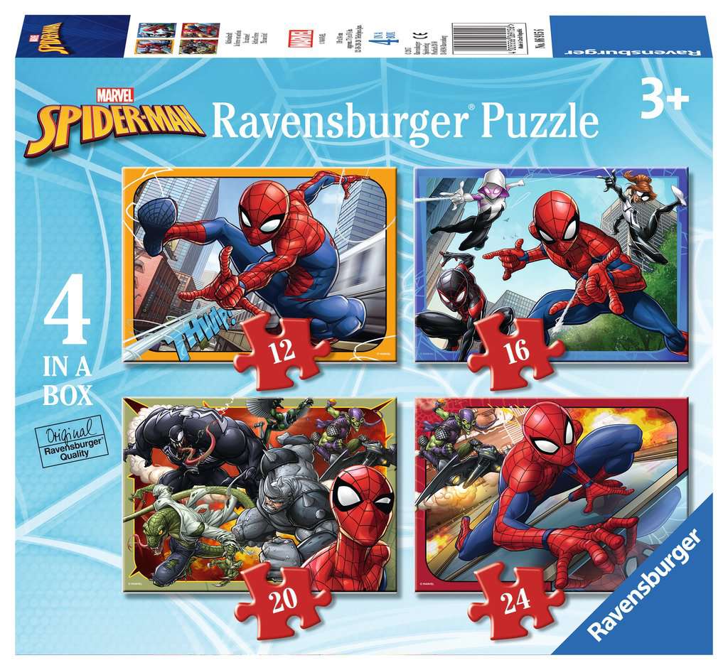 Ravensburger Marvel Spider-Man 4 in Box (12, 16, 20, 24 piece) Jigsaw Puzzles