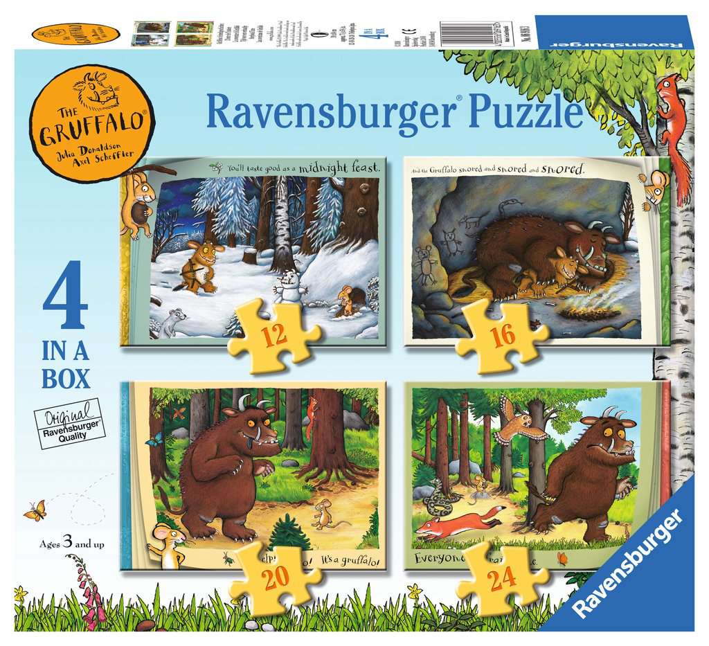 Ravensburger The Gruffalo 4 in Box (12, 16, 20, 24 piece) Jigsaw Puzzles