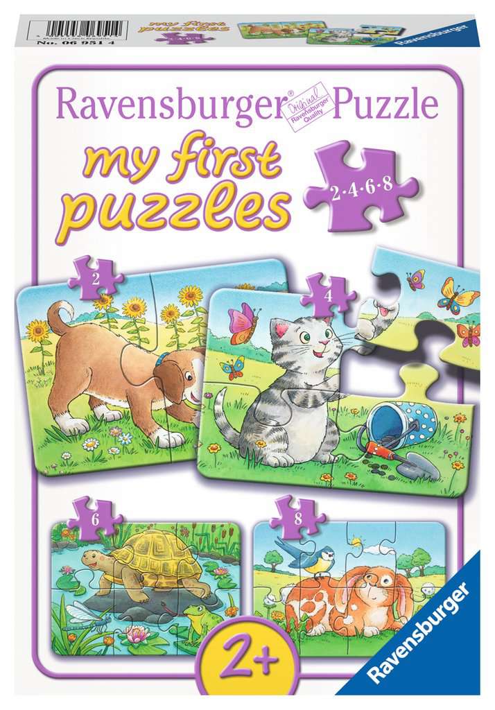 Children's puzzle 2, 4, 6, 8 pieces - Cute Pets