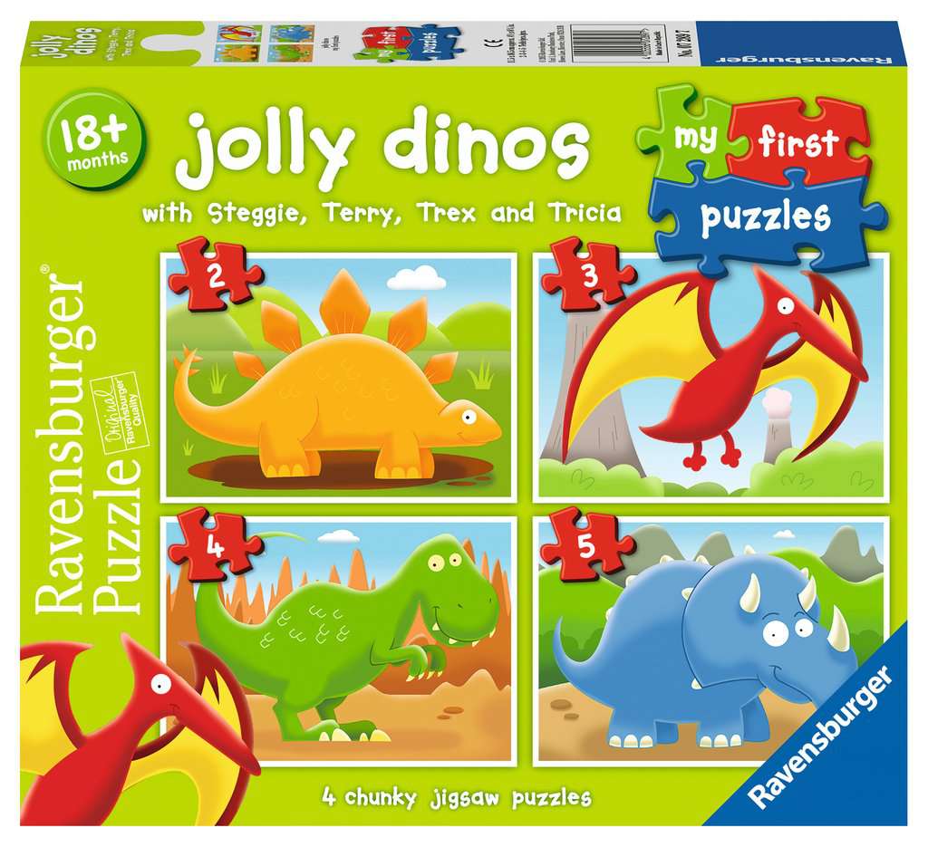 Children's puzzle 2, 3, 4, 5 pieces - Jolly Dinos