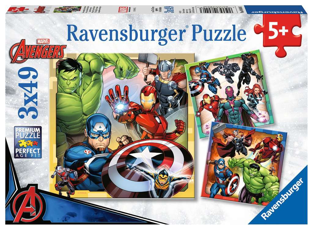 NEW SEALED RAVENSBURGER PUZZLE - MARVEL AVENGERS - 3 x 49 PIECE JIGSAWS - AGE 5+ - Image 7