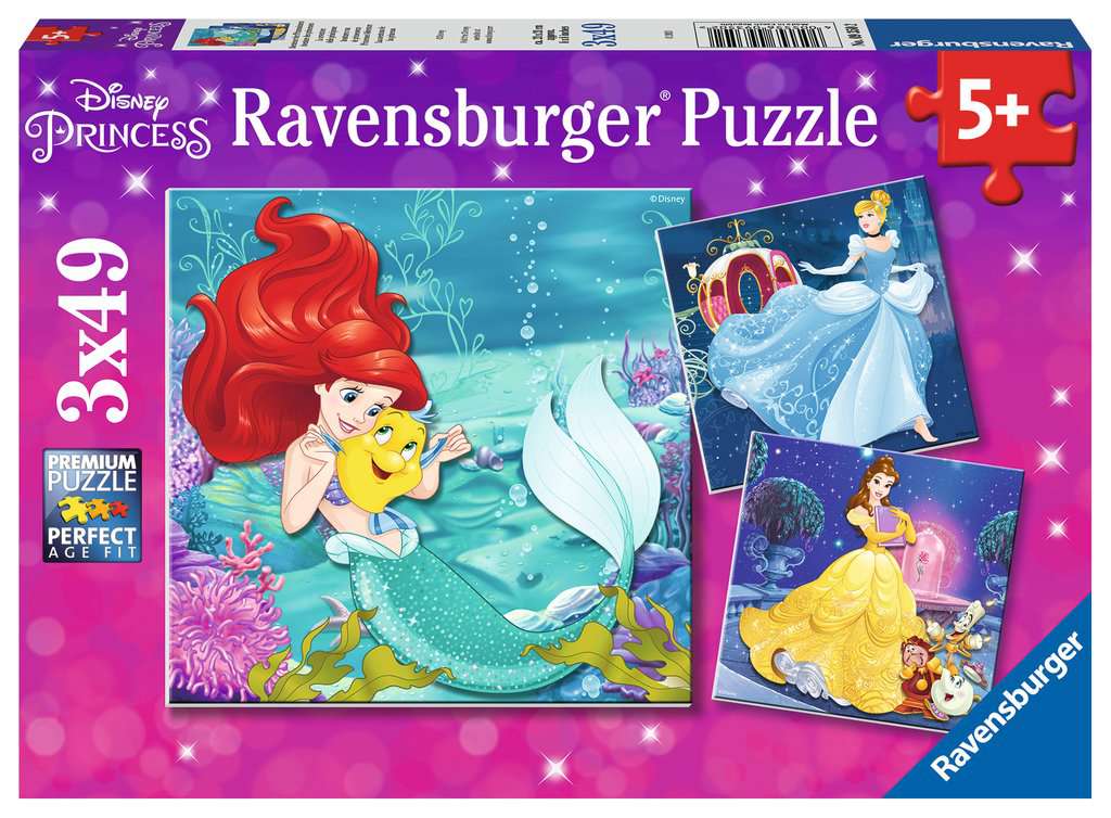 Ravensburger Disney Princess, Princess Adventure 3x 49 piece Jigsaw Puzzles