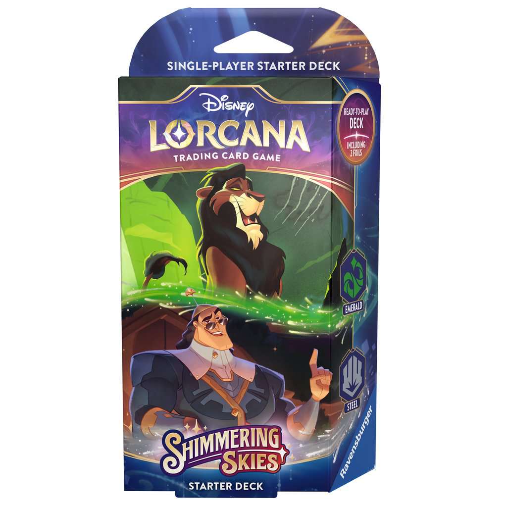 Disney Lorcana Trading Card Game Shimmering Skies Emerald and Steel Starter Deck