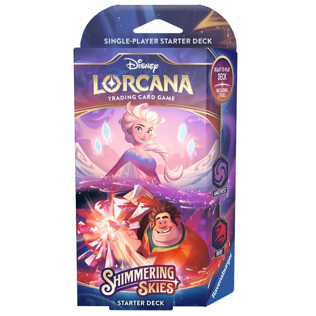Disney Lorcana Trading Card Game Shimmering Skies Amethyst and Ruby Starter Deck