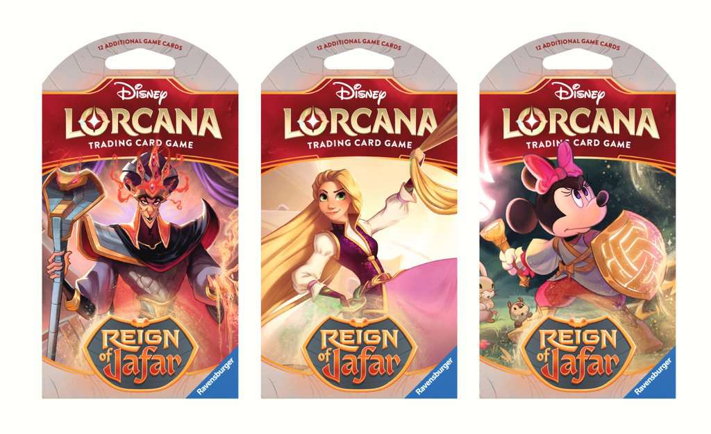 Ravensburger Disney Lorcana Trading Card Game - 3 Pack of Sleeved Boosters - Set 8 Reign of Jafar