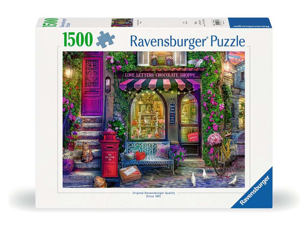 Ravensburger Women's Love Letters Chocolate Shop 1500 Piece Jigsaw Puzzle - Image 2