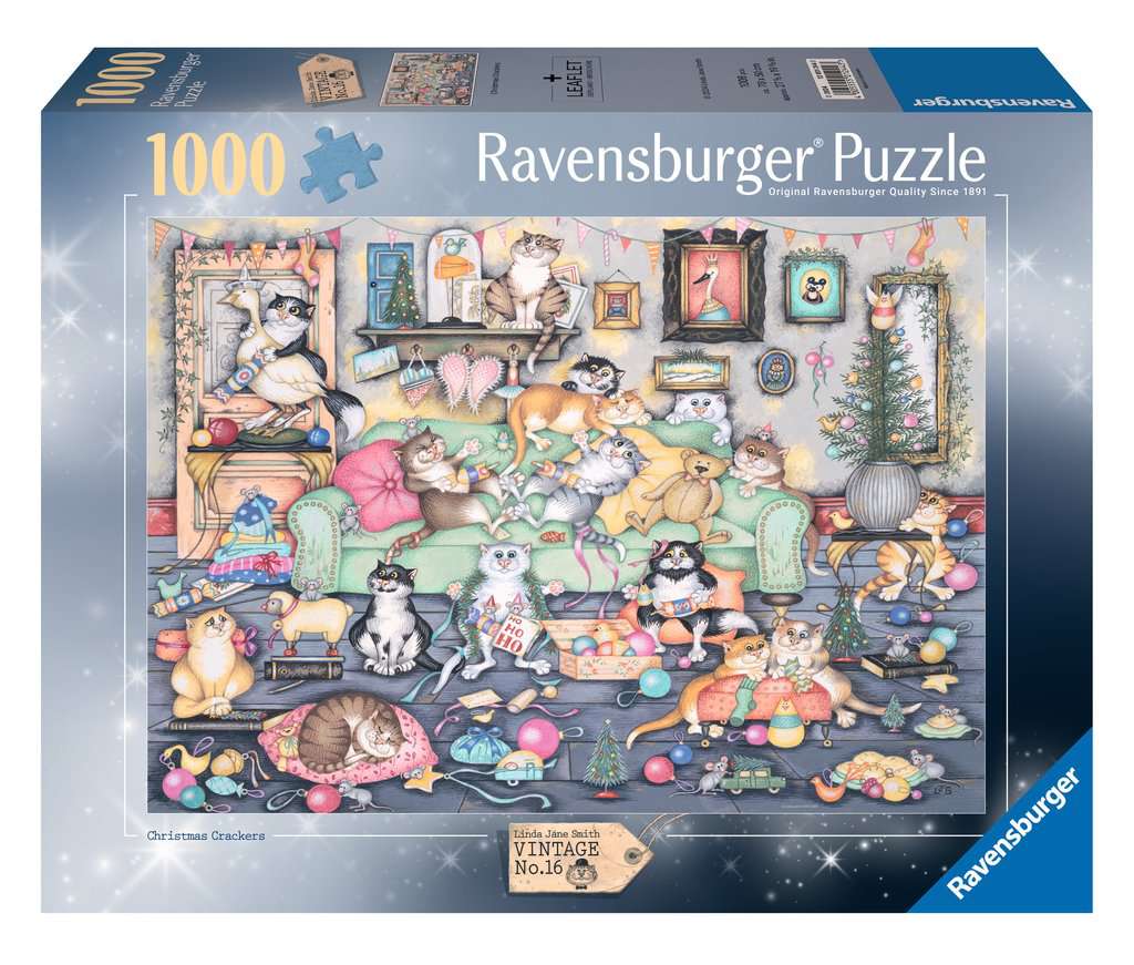Ravensburger - Crazy Cats Christmas Crackers 1000pc Puzzle - Image 4