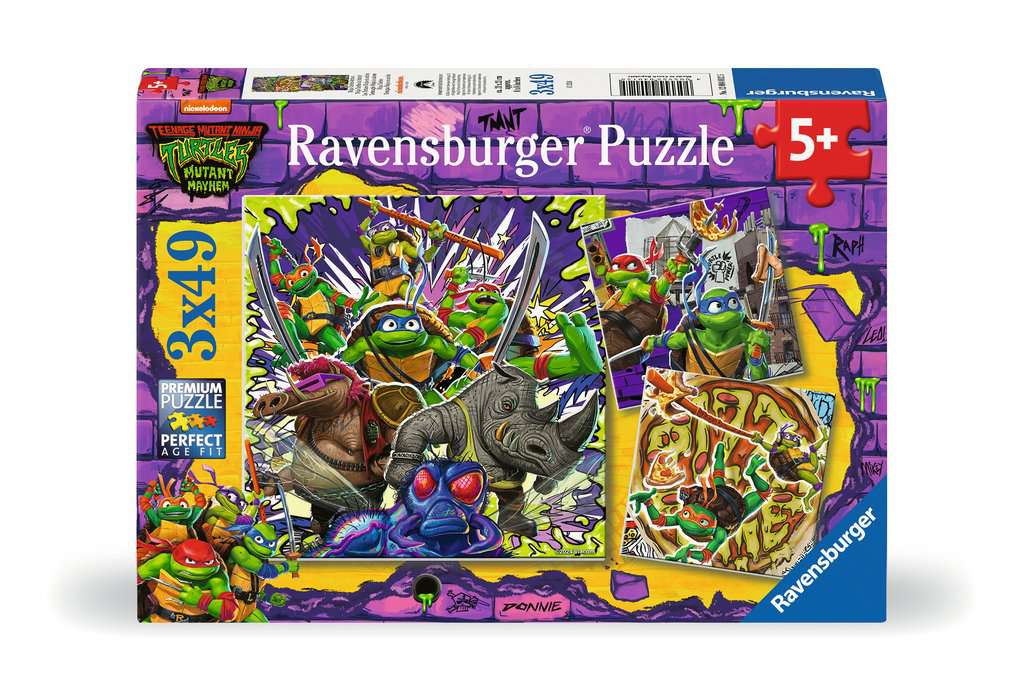 Ravensburger Teenage Mutant Ninja Turtles 3x 49 piece Jigsaw Puzzles