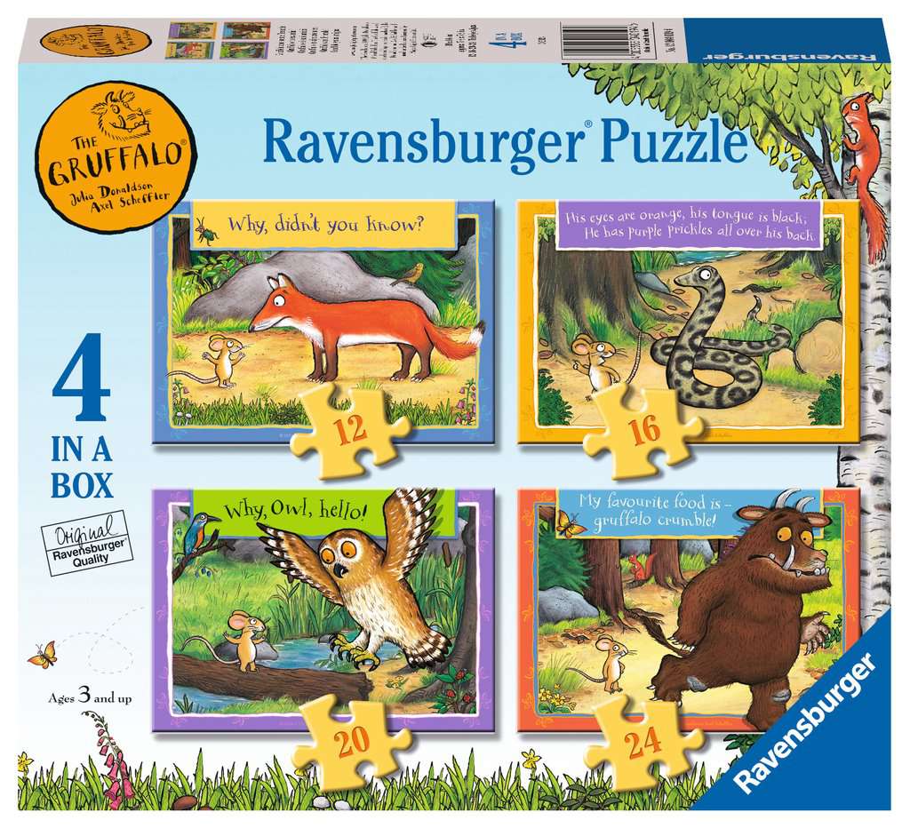 Ravensburger The Gruffalo 4 in Box (12, 16, 20, 24 piece) Jigsaw Puzzles