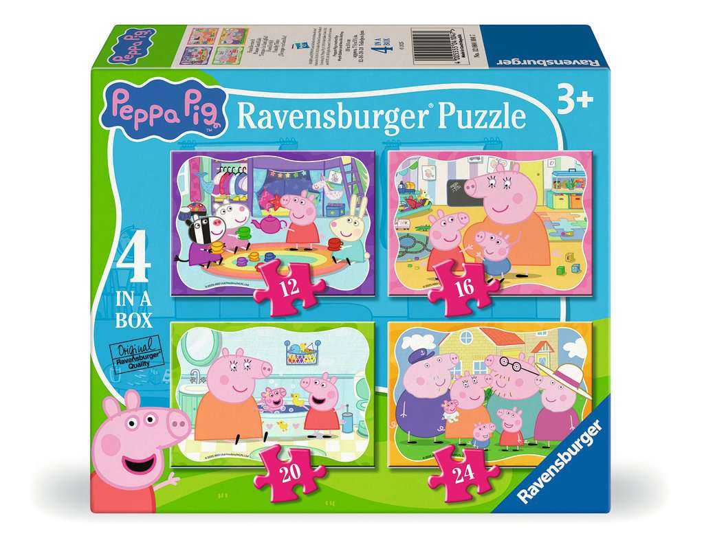 Ravensburger Peppa Pig 4 in a Box (12, 16, 20, 24 piece) Jigsaw Puzzles